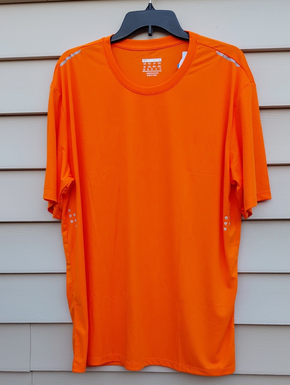 MAGCOMSEN Men's Neon Orange UV Block Short Sleeve Workout Shirt Size XL